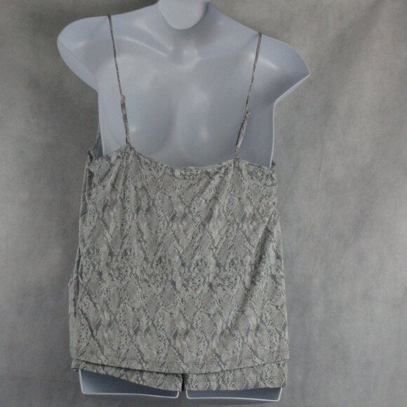 INC Women's 2-Piece Soft Lace-Trim Cami & Shorts Pajama Set, Gray Snakeskin, XXL - Picture 2 of 8